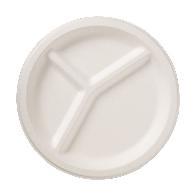 Foto van Verdeelborden bagasse - ø22.5 cm - set van 8