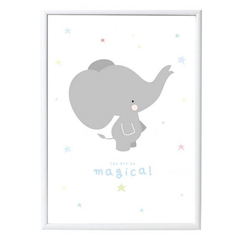 Foto van A little lovely company poster olifant junior 50 x 70 cm papier wit/grijs