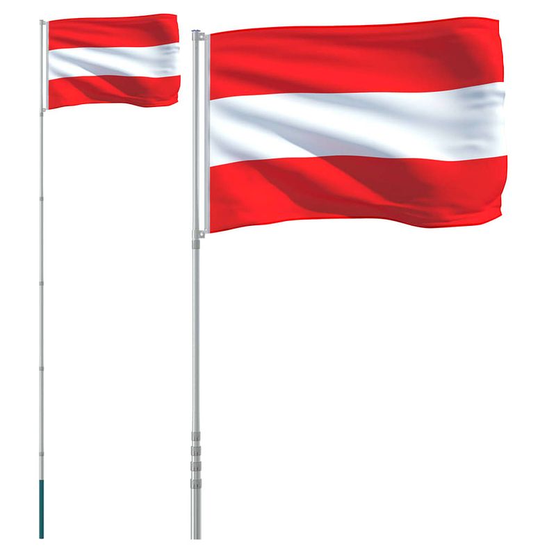 Foto van Vidaxl vlag met vlaggenmast oostenrijk 5,55 m aluminium