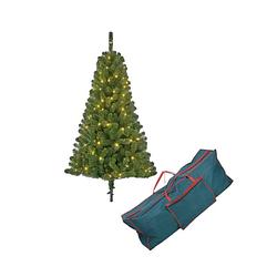 Foto van Kunst kerstboom black box charlton 340 tips met licht 155 cm inclusief opbergzak - kunstkerstboom