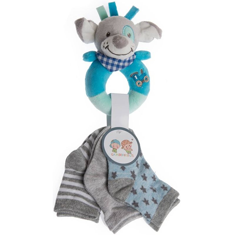 Foto van Gamberritos rammelaar koala junior 11 cm polyester blauw 4-delig