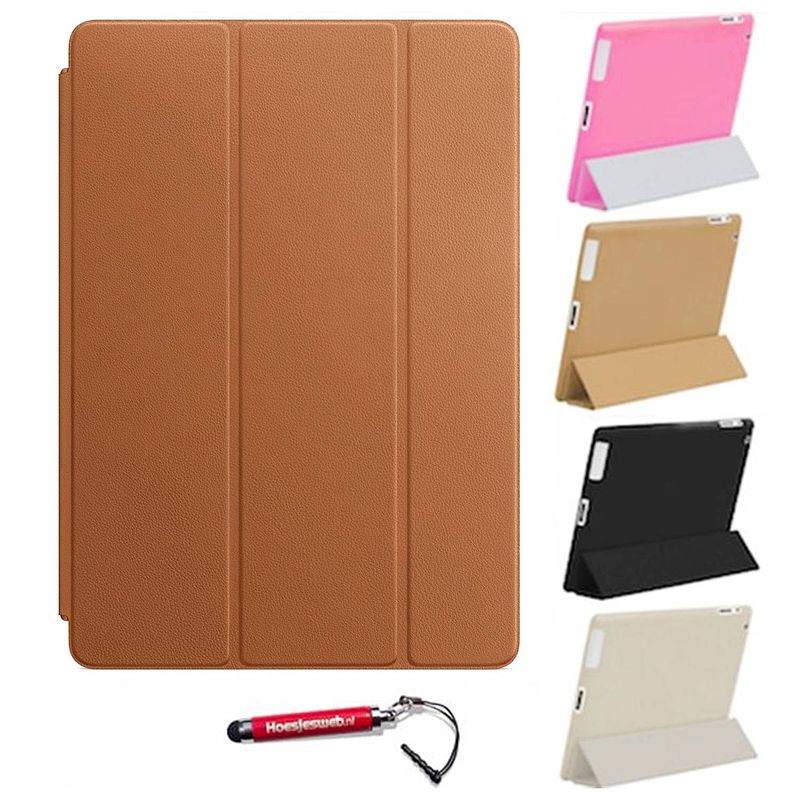 Foto van Ipad air 2 smart cover bruin / vouw hoesjes apple ipad air 2 / vouw hoesje ipad air 2 - ipad hoes, tablethoes