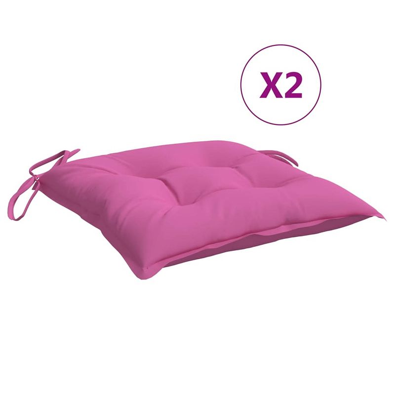 Foto van Vidaxl stoelkussens 2 st 50x50x7 cm oxford stof roze