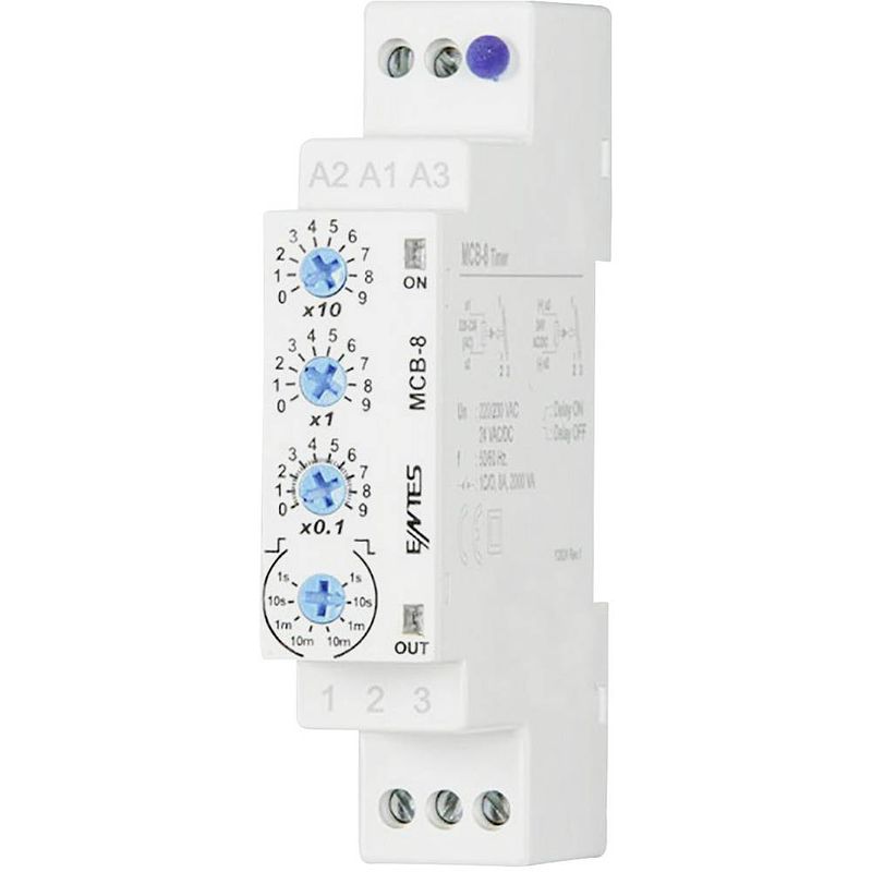 Foto van Entes mcb-8 tijdrelais multifunctioneel 24 v/dc, 24 v/ac, 230 v/ac 1 stuk(s) tijdsduur: 0.1 s - 30 h 1x wisselcontact