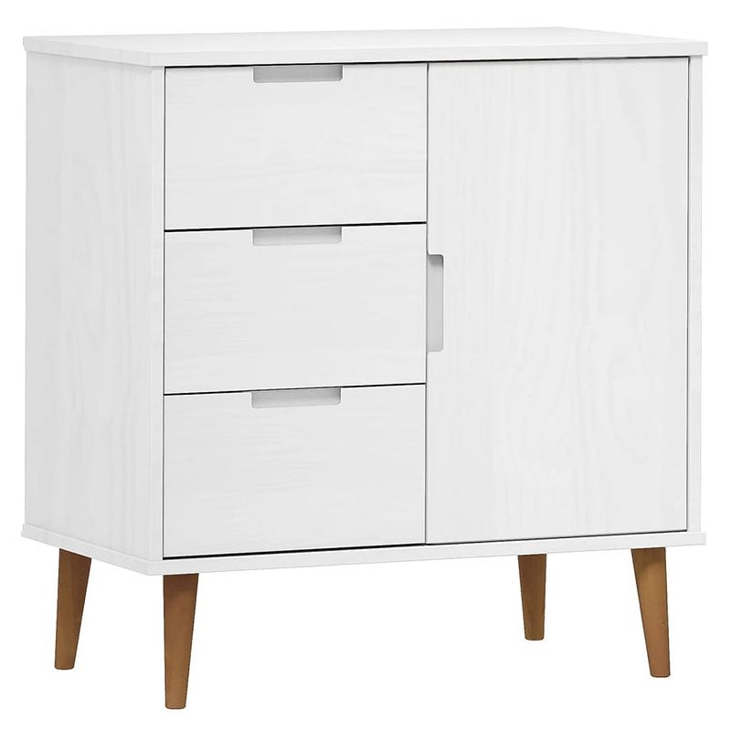 Foto van Vidaxl dressoir molde 76,5x40x80 cm massief grenenhout wit