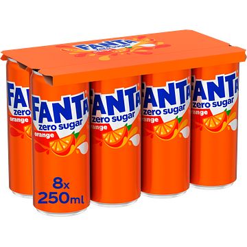 Foto van Fanta no sugar orange 8 x 250ml bij jumbo