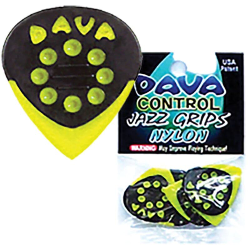 Foto van Dava control jazz grips nylon green 6 pack plectrumset