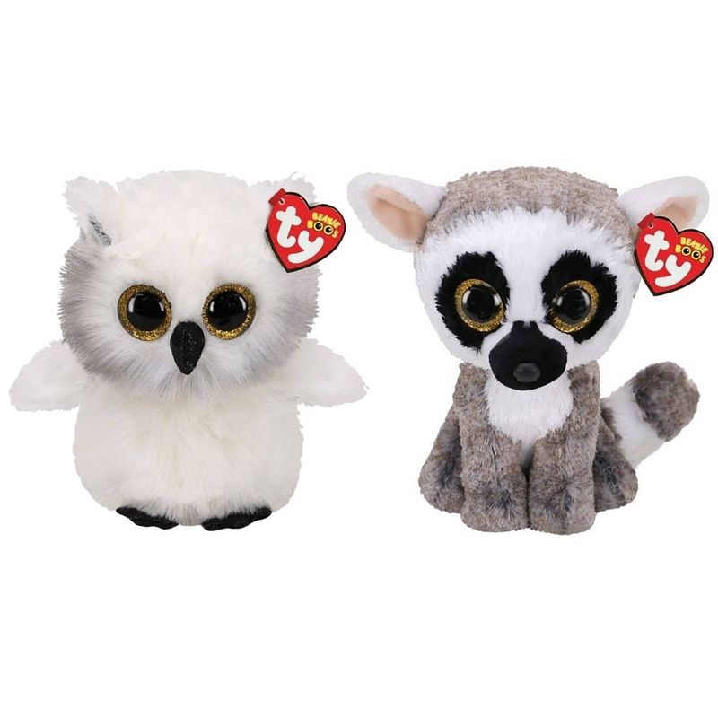 Foto van Ty - knuffel - beanie buddy - austin owl & linus lemur