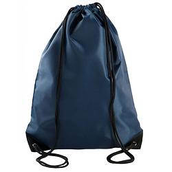 Foto van Sport gymtas/draagtas navy blauw met rijgkoord 34 x 44 cm van polyester - gymtasje - zwemtasje