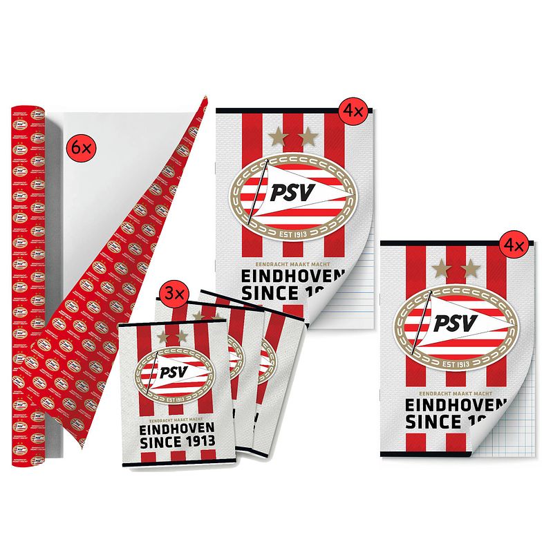 Foto van Psv - schoolpakket kaftpapier voor schoolboeken en schriften