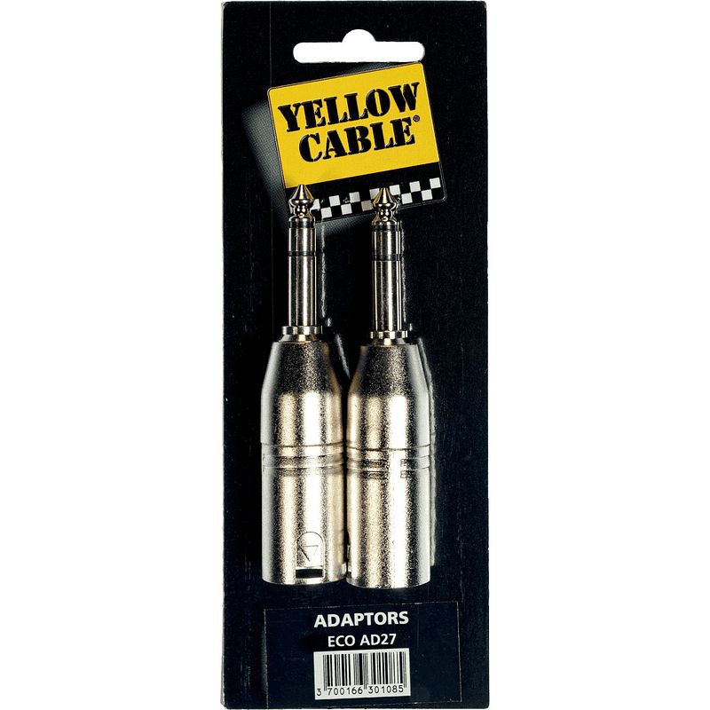 Foto van Yellow cable ad27 6.3 mm trs jack male - xlr male verloopplug (2 stuks)