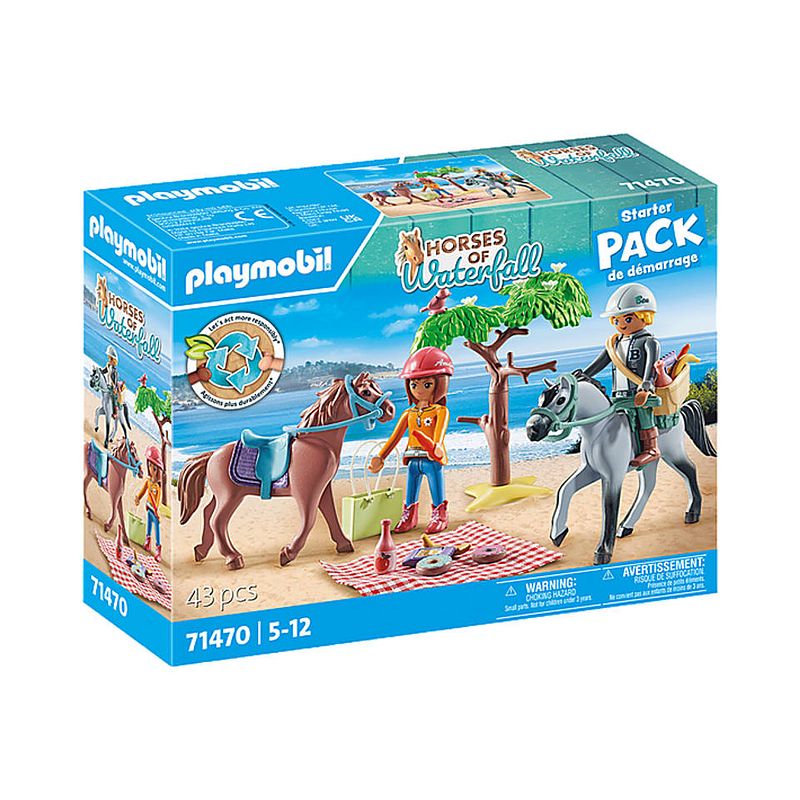 Foto van Playmobil horses of waterfall starter pack paardrijden naar het strand met amelia en ben 71470