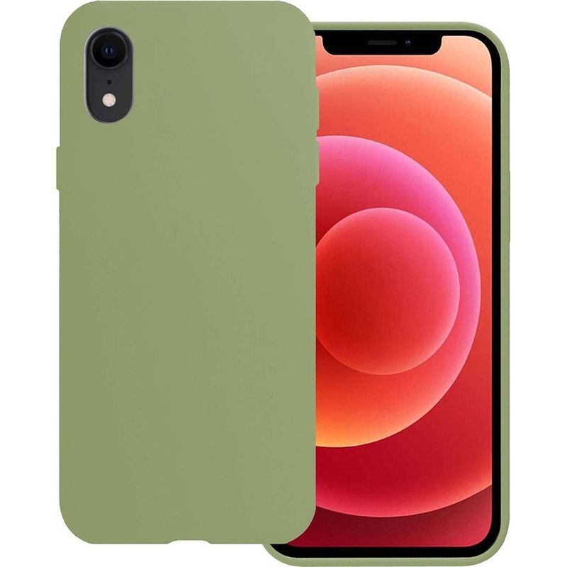 Foto van Basey hoes voor iphone xr hoesje siliconen case back cover - hoes voor iphone xr hoesje siliconen hoes - groen