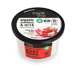 Foto van Organic shop organic strawberry & milk body mousse