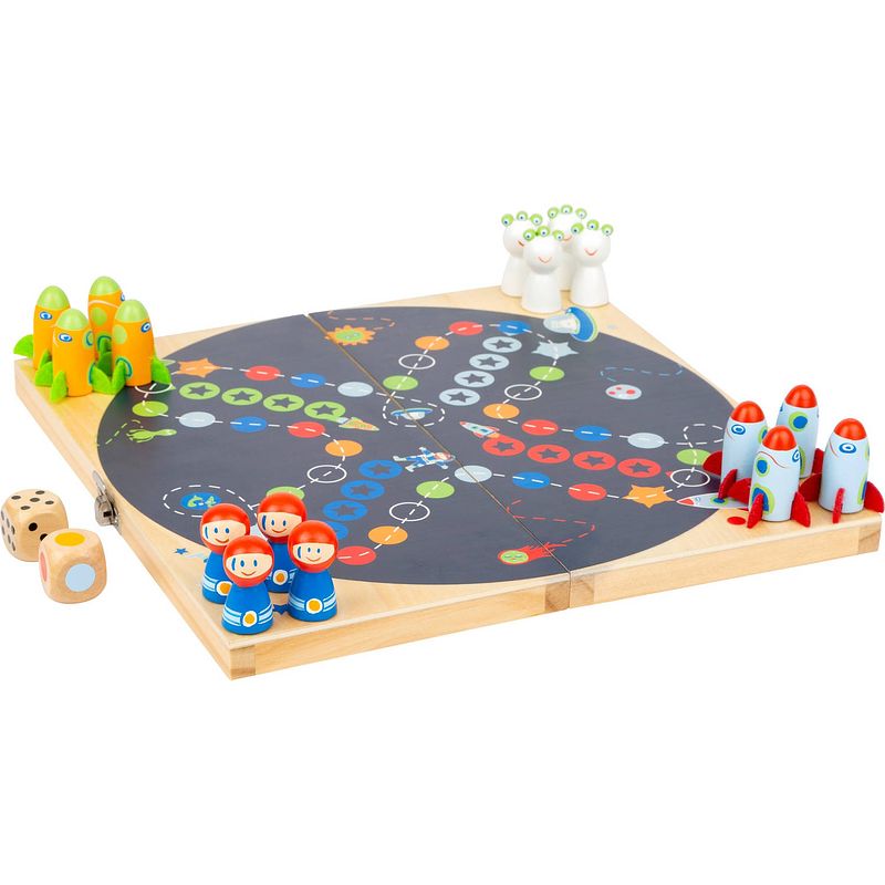 Foto van Small foot kinderspel ludo - space junior 24 x 24 cm 19-delig