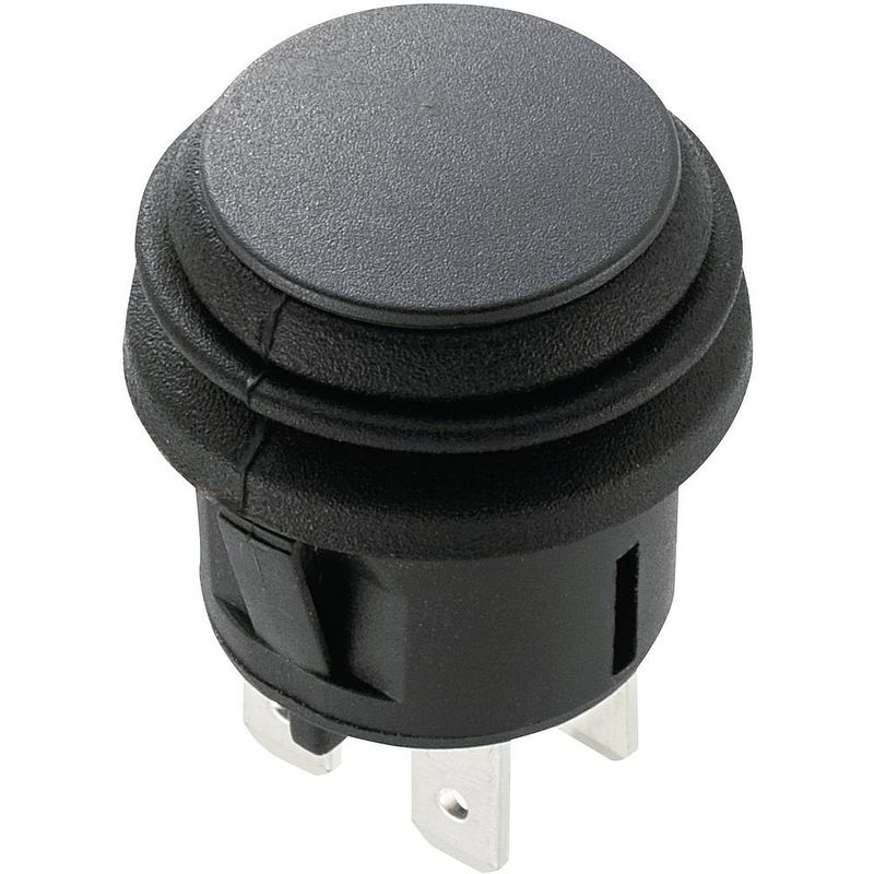 Foto van Tru components 1588074 tc-r13-527b2-02 drukschakelaar 250 v/ac 6 a 2x uit/aan continu (ø x h) 23 mm x 4.5 mm 1 stuk(s)