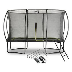 Foto van Exit - trampoline met veiligheidsnet, verankeringsset en ladder - 244x366cm