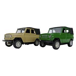 Foto van Massamarkt jeep groen of beige frictie 1:32 z.licht