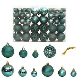 Foto van Vidaxl kerstballen 100 st 3/4/6 cm groen