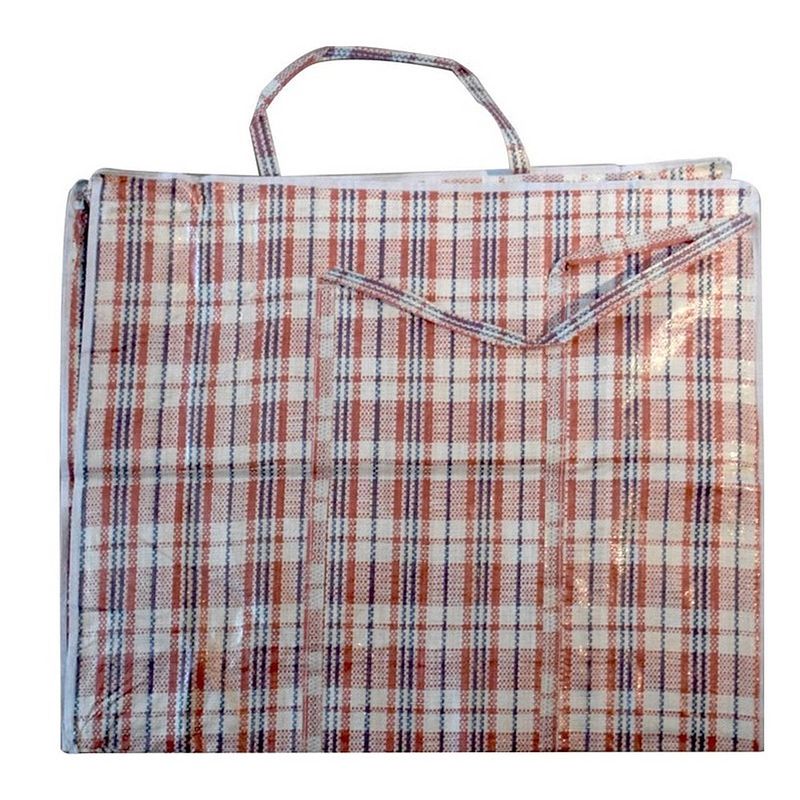 Foto van Mega/jumbo/xxl boodschappentas/shopper rood geruit 65 x 30 cm van kunststof - boodschappentassen