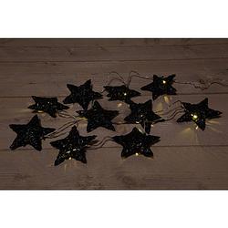 Foto van Anna'ss collection - b.o.t. 10 star 10 cm dark glitter 10led warm white140 cm