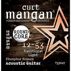 Foto van Curt mangan phosphor bronze 12-53 medium round core snarenset voor staalsnarige akoestische gitaar