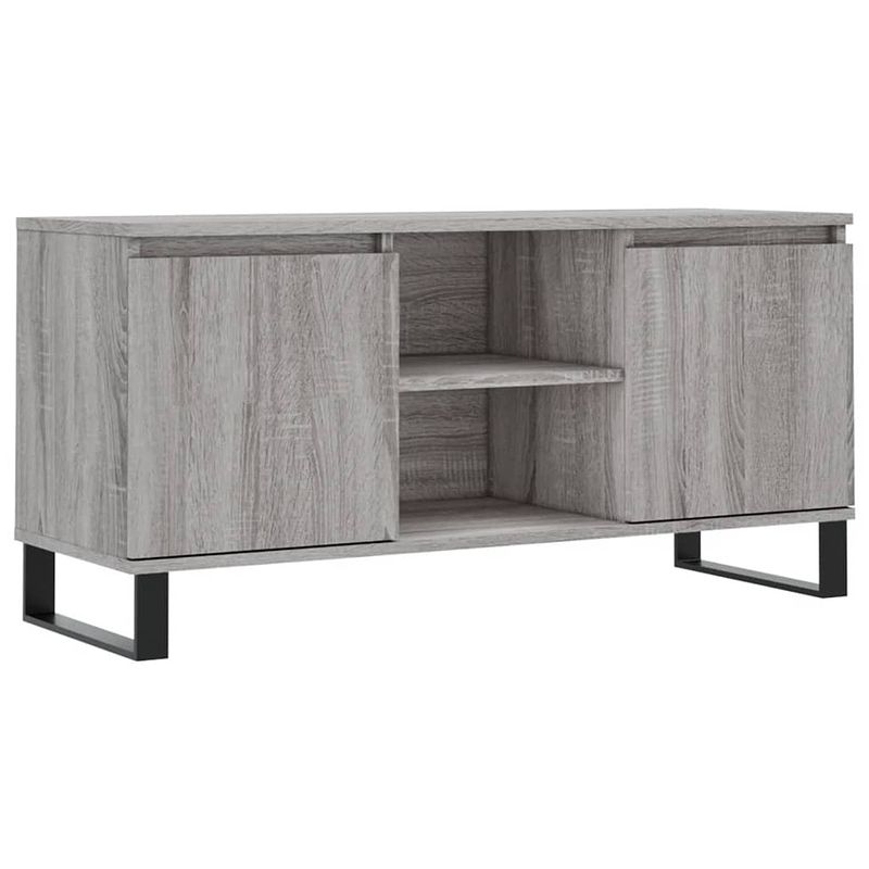 Foto van The living store tv-meubel - - tv-meubel - afmeting- 104 x 35 x 50 cm - kleur- grijs sonoma eiken - ken- stevig