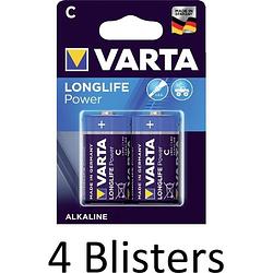 Foto van 8 stuks (4 blisters a 2 st) varta longlife power c batterijen