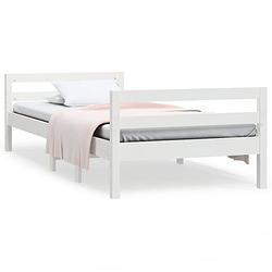 Foto van Vidaxl bedframe massief grenenhout wit 80x200 cm