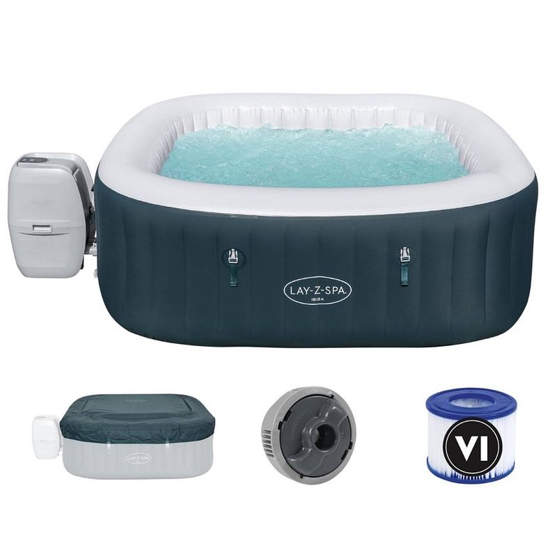 Foto van Bestway - jacuzzi - lay-z-spa - ibiza - opblaasbaar - bubbelbad - incl. toebehoren - 180cm x 180cm