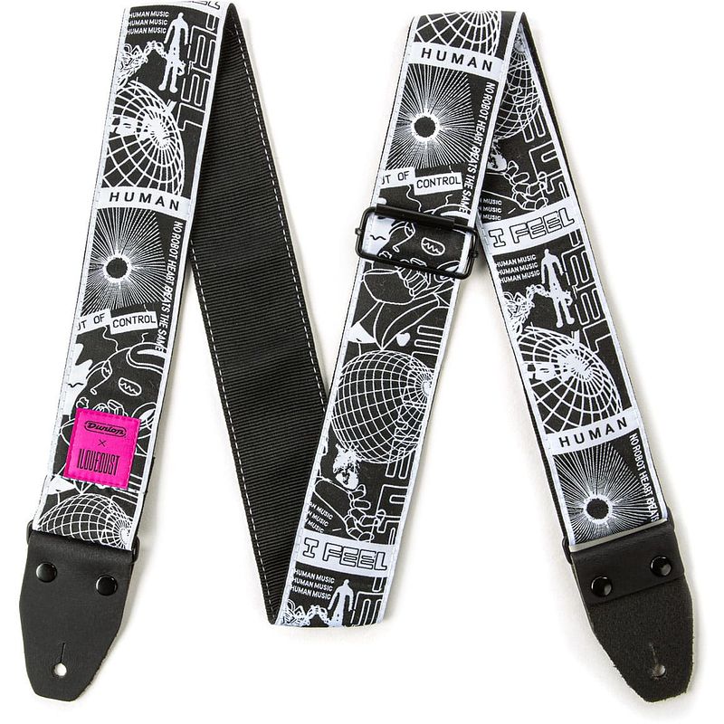 Foto van Dunlop ilovedust jacquard strap ild11 robot heart