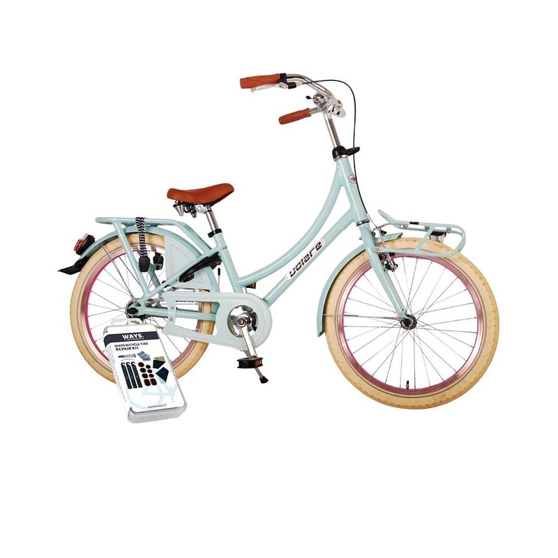 Foto van Volare kinderfiets oma classic - 20 inch - lichtblauw - inclusief ways bandenplakset