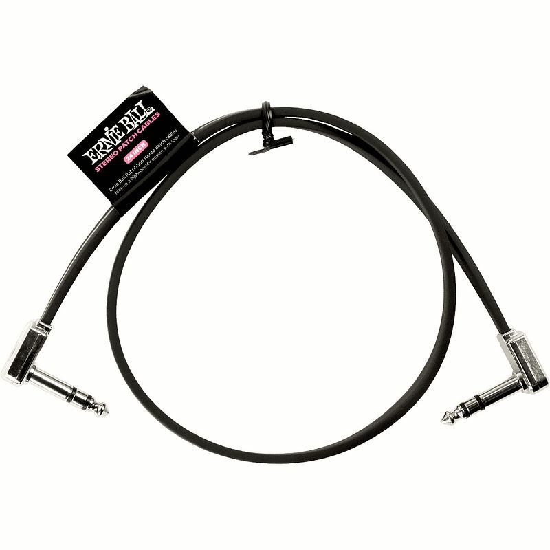 Foto van Ernie ball 6410 patchkabel stereo haaks zwart 60 cm