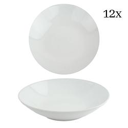Foto van Otix diepe borden - wit - pastaborden - 12 stuks - 20cm - aardewerk