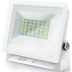 Foto van Led bouwlamp 30 watt - led schijnwerper - aigi iglo - natuurlijk wit 4000k - waterdicht ip65 - mat wit - aluminium