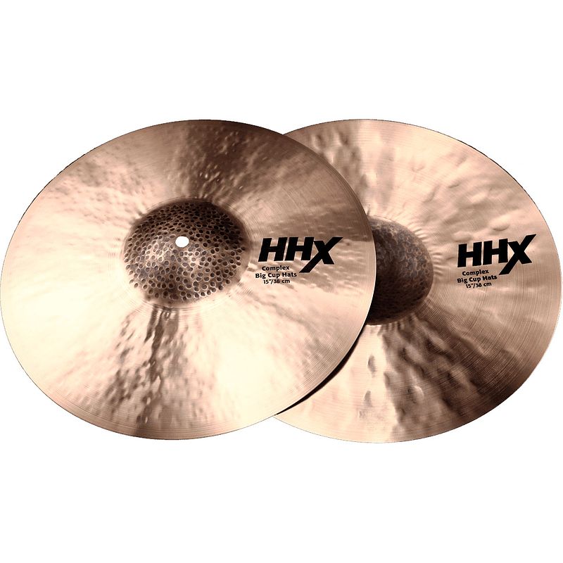 Foto van Sabian hhx complex medium big cup hats 15 inch hi-hat bekken