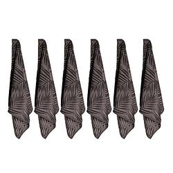 Foto van Luxe theedoeken - 6 stuks - patroon palmblad - grijs - 60x65cm