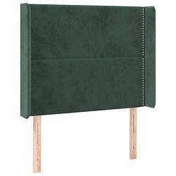 Foto van Vidaxl hoofdbord met randen 83x16x118/128 cm fluweel groen