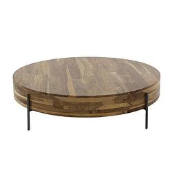 Foto van Giga meubel - salontafel rond - massief notenhout - 120x120x35cm