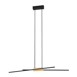 Foto van Eglo panagria hanglamp - led - 93,5 cm - zwart/bruin/wit - dimbaar