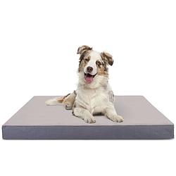 Foto van Nobleza orthopedische hondenkussen wasbaar - hondenbed - maat l: 90 x 70 x 8 cm - grijs