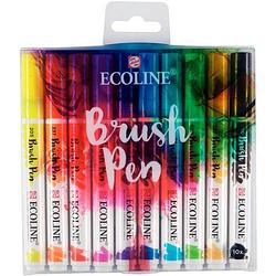 Foto van Talens markeerstiften ecoline brush pen kleurenassorti 10 stuks