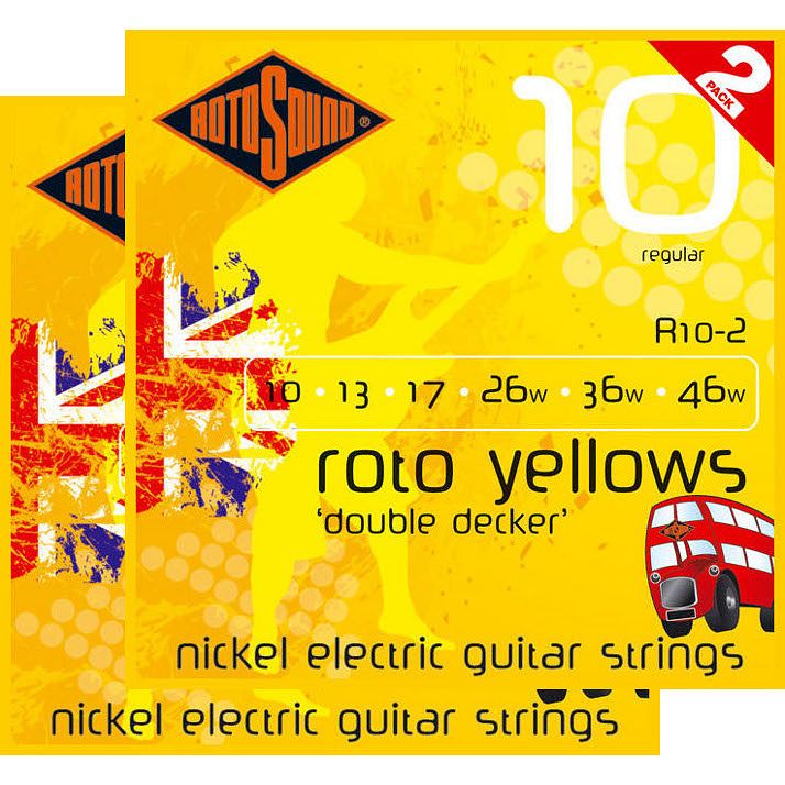 Foto van Rotosound r10-2 2 sets elektrische gitaarsnaren .010-.046