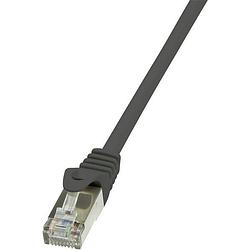 Foto van Logilink cp1023s rj45 netwerkkabel, patchkabel cat 5e f/utp 0.50 m zwart snagless 1 stuk(s)