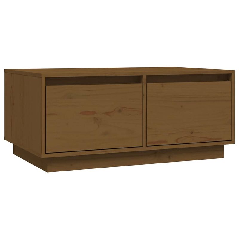 Foto van The living store salontafel 80x50x35 cm massief grenenhout honingbruin - tafel