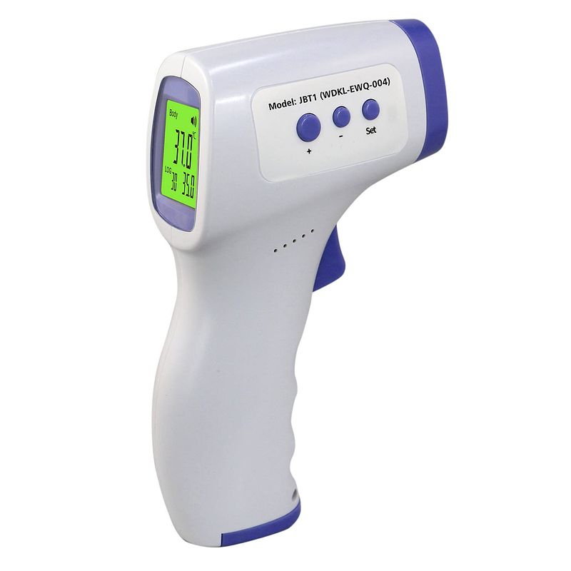 Foto van Parcura non-contact infrarood thermometer - contacloze digitale koortsthermometer via voorhoofd
