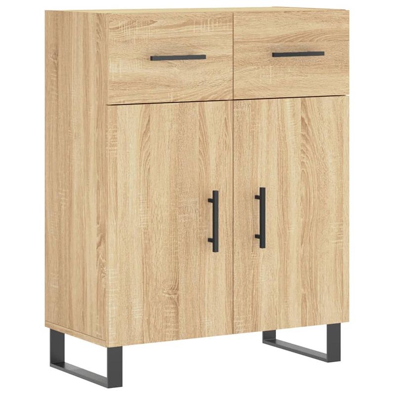 Foto van Vidaxl dressoir 69,5x34x90 cm bewerkt hout sonoma eikenkleurig