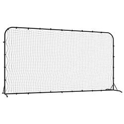 Foto van Vidaxl voetbal rebounder 366x90x183 cm hdpe zwart