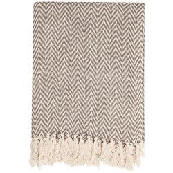 Foto van Linen & more plaid zigzag 130x170cm taupe