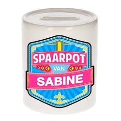 Foto van Kinder spaarpot voor sabine - keramiek - naam spaarpotten